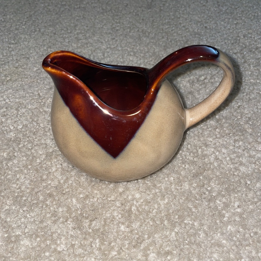 Sango Nova Brown Creamer‎ Pitcher 4933 Stoneware Two Tone Glaze Mid Century